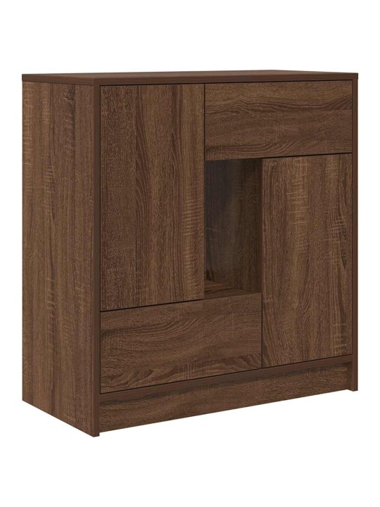 Senkki laatikoilla ja ovilla ruskea tammi 70,5x34x74,5 cm