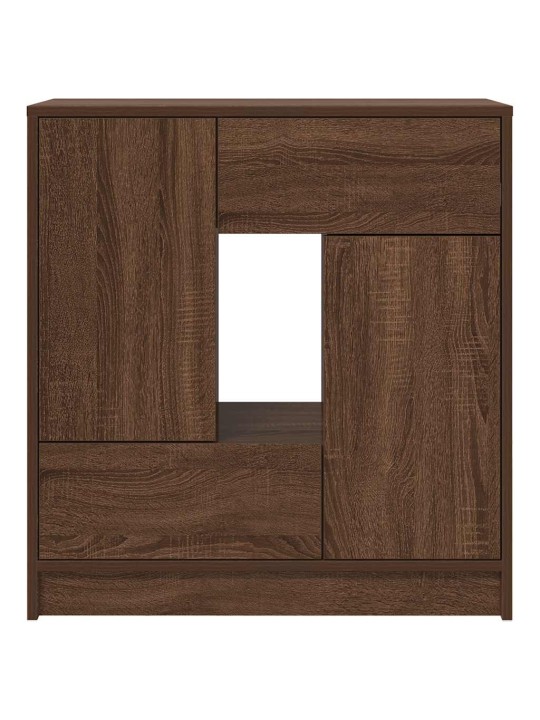 Senkki laatikoilla ja ovilla ruskea tammi 70,5x34x74,5 cm