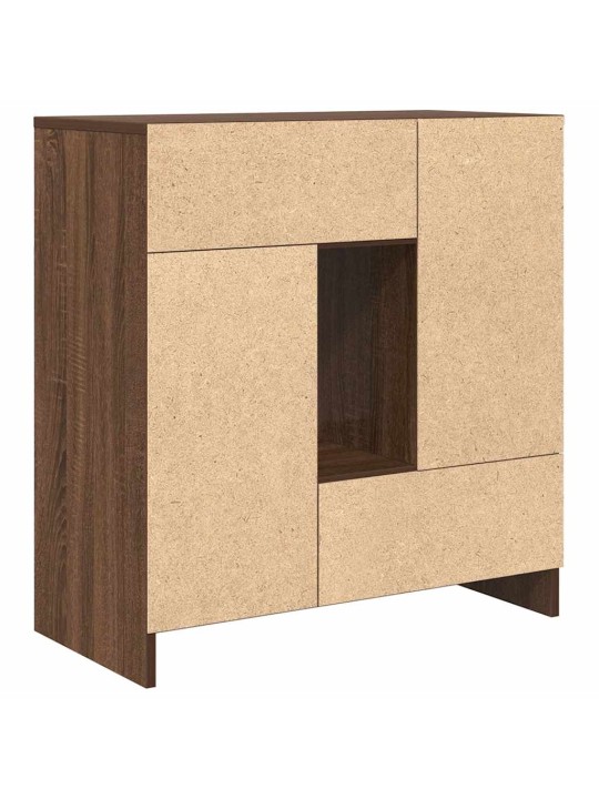 Senkki laatikoilla ja ovilla ruskea tammi 70,5x34x74,5 cm
