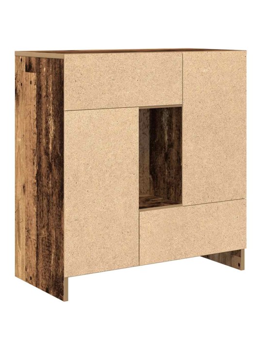 Senkki laatikoilla ja ovilla vanha puu 70,5x34x74,5 cm