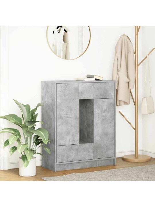 Senkki laatikoilla ja ovilla betoninharmaa 73x31x90 cm