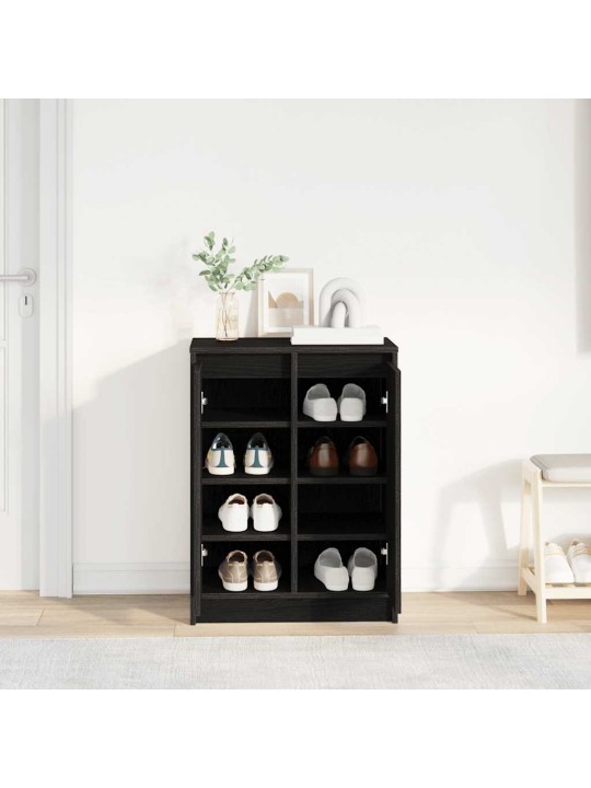 Kenkäkaappi musta tammi 57x34x76 cm tekninen puu