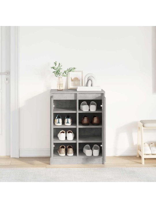 Kenkäkaappi betoninharmaa 57x34x76 cm tekninen puu