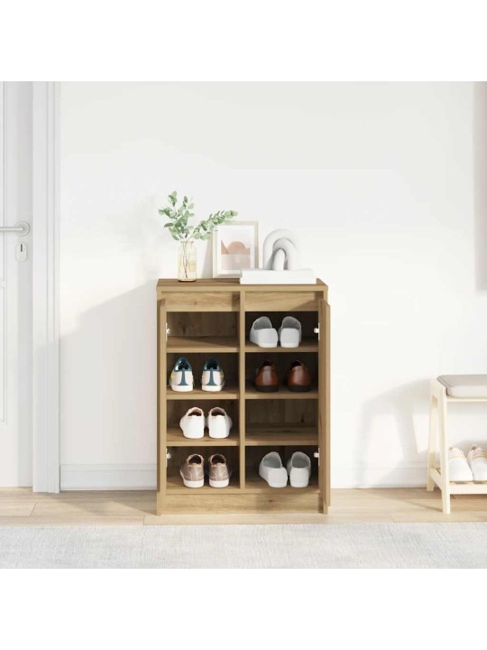 Kenkäteline ruskea tammi 57x34x76 cm tekninen puu