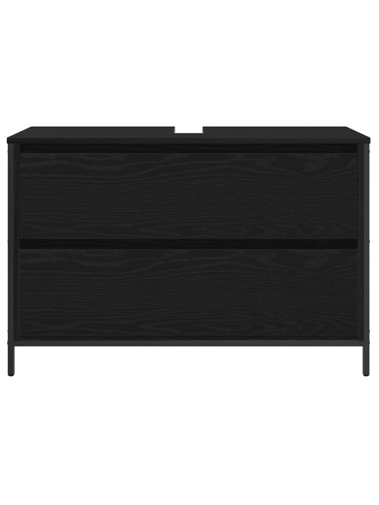 Kylpyhuoneen allaskaappi laatikoilla musta tammi 90x34,5x60 cm