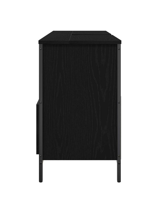 Kylpyhuoneen allaskaappi laatikoilla musta tammi 90x34,5x60 cm