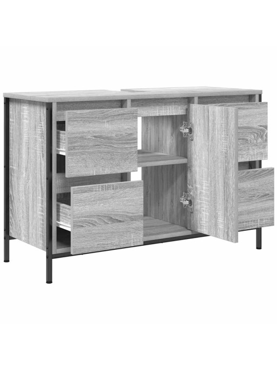 Pesuallaskaappi laatikoilla harmaa sonoma 90x34,5x60 cm