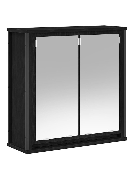 Kylpyhuoneen seinäkaappi peilillä musta tammi 60x21x60 cm