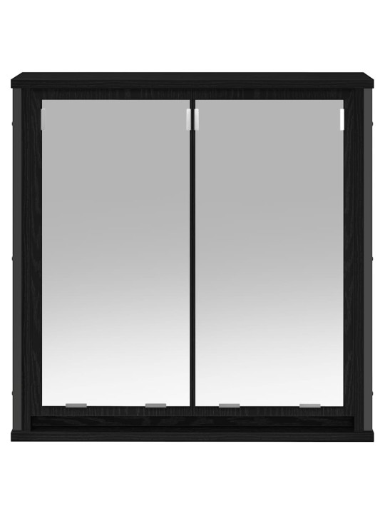 Kylpyhuoneen seinäkaappi peilillä musta tammi 60x21x60 cm
