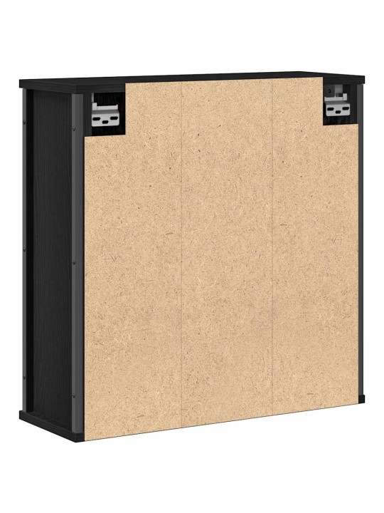 Kylpyhuoneen seinäkaappi peilillä musta tammi 60x21x60 cm