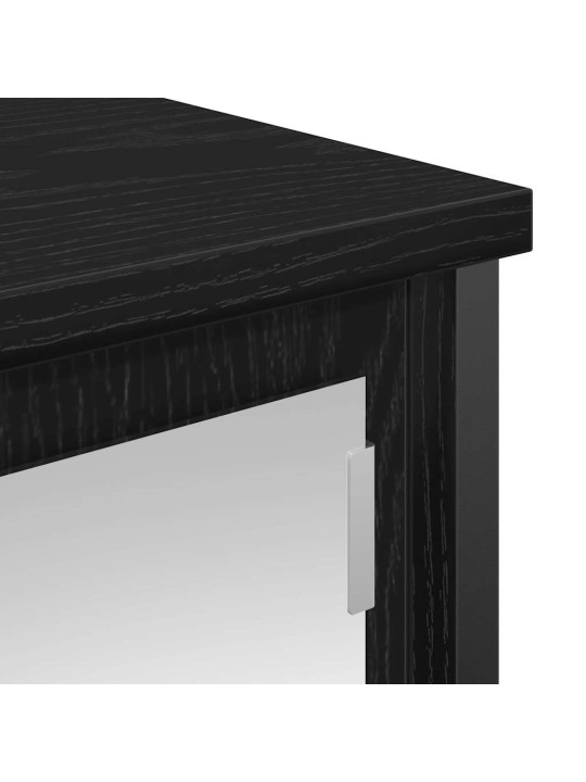 Kylpyhuoneen seinäkaappi peilillä musta tammi 60x21x60 cm