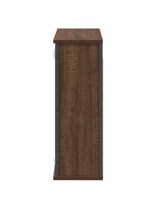 Kylpyhuoneen seinäkaappi peilillä ruskea tammi 60x21x60 cm