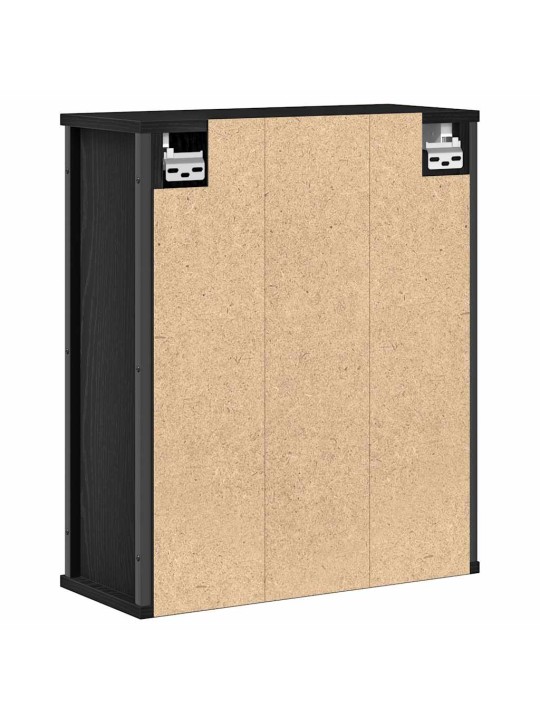 Kylpyhuoneen seinäkaappi peilillä musta tammi 50x21x60 cm