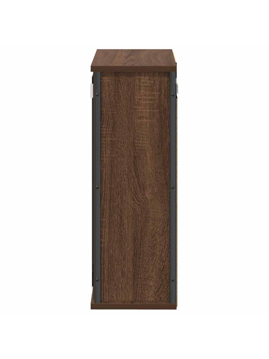 Kylpyhuoneen seinäkaappi peilillä ruskea tammi 50x21x60 cm