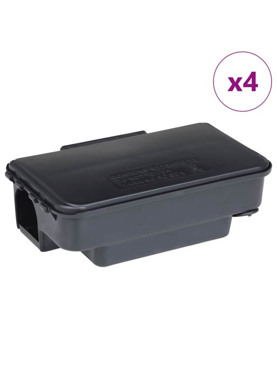 Hiiriloukut 4 kpl Musta 22x12,5x7,5 cm