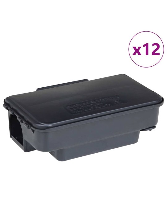 Hiiriloukut 12 kpl musta 22x12,5x7,5 cm