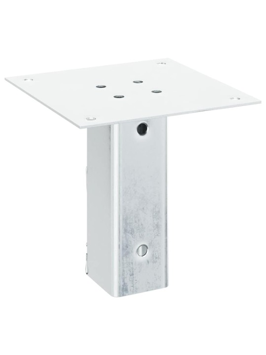 Pylväiden jalustat neliö 12 kpl hopea 46x46 mm galvanoitu teräs