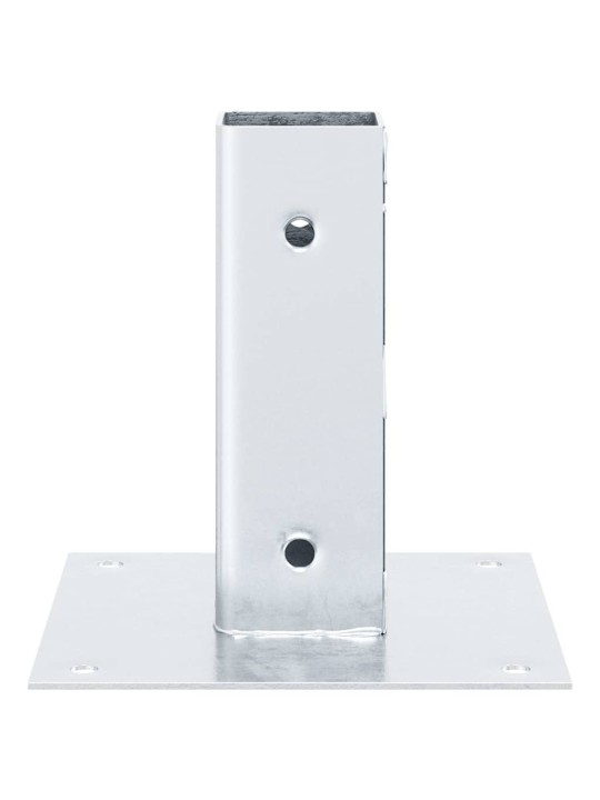 Pylväiden jalustat neliö 12 kpl hopea 46x46 mm galvanoitu teräs