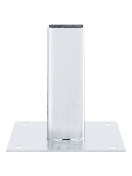 Pylväiden jalustat neliö 12 kpl hopea 46x46 mm galvanoitu teräs