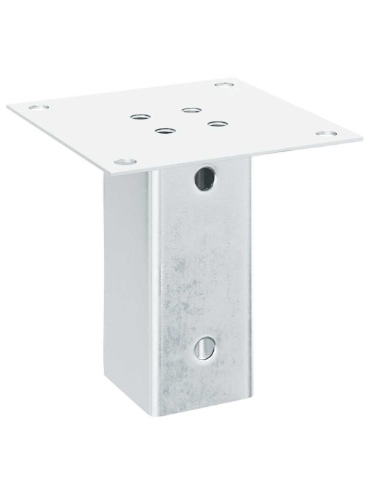 Pylväiden jalustat neliö 12 kpl hopea 61x61 mm galvanoitu teräs