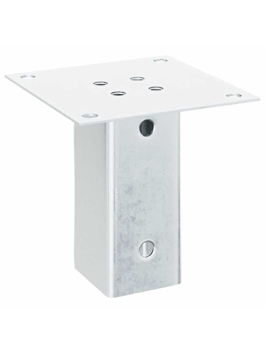 Pylväiden jalustat neliö 4 kpl hopea 71x71 mm galvanoitu teräs