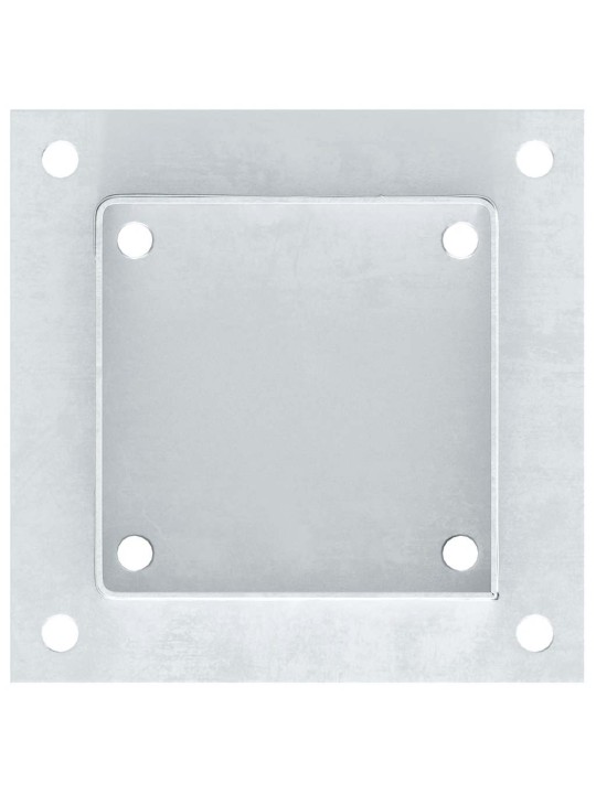 Pylväiden jalustat neliö 4 kpl hopea 101x101mm galvanoitu teräs