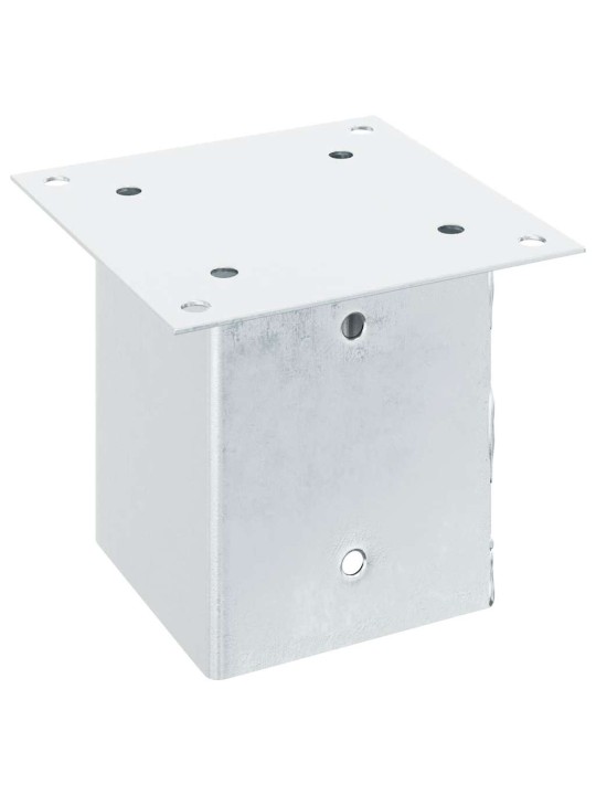 Pylväiden jalustat neliö 12kpl hopea 101x101mm galvanoitu teräs