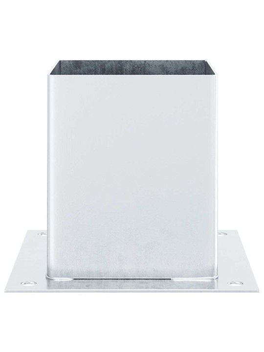 Pylväiden jalustat neliö 12kpl hopea 101x101mm galvanoitu teräs