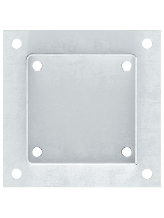 Pylväiden jalustat neliö 12kpl hopea 101x101mm galvanoitu teräs