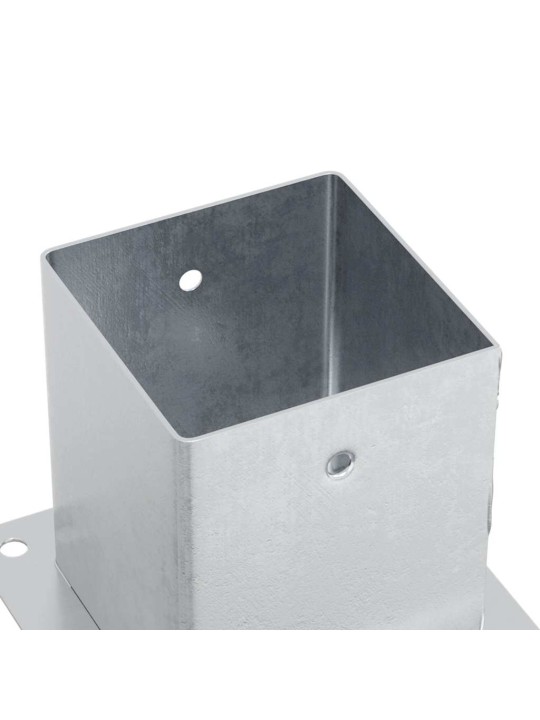 Pylväiden jalustat neliö 12kpl hopea 101x101mm galvanoitu teräs