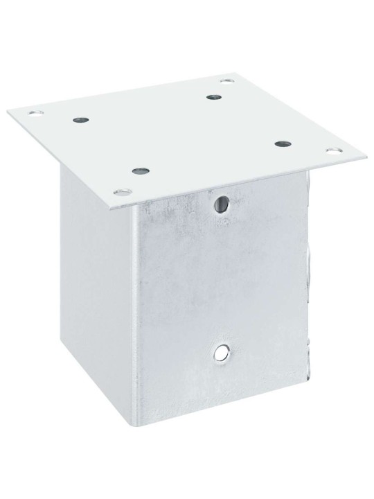 Pylväiden jalustat neliö 4 kpl hopea 121x121mm galvanoitu teräs