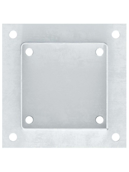 Pylväiden jalustat neliö 4 kpl hopea 121x121mm galvanoitu teräs
