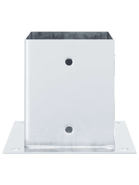 Pylväiden jalustat neliö 12kpl hopea 121x121mm galvanoitu teräs