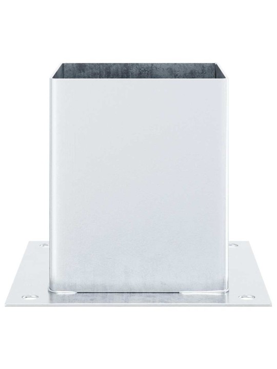 Pylväiden jalustat neliö 12kpl hopea 121x121mm galvanoitu teräs