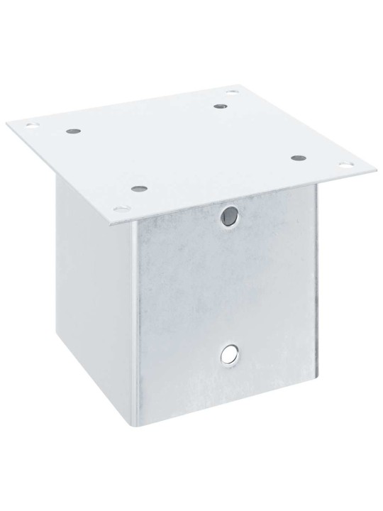 Pylväiden jalustat neliö 4 kpl hopea 141x141mm galvanoitu teräs