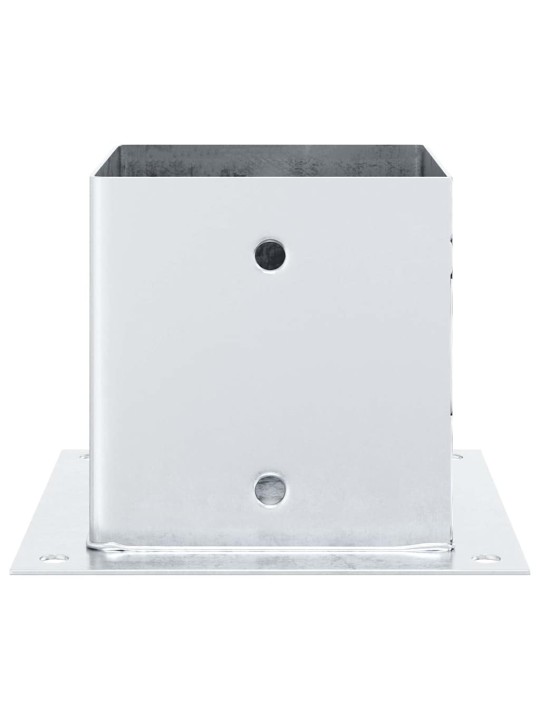 Pylväiden jalustat neliö 4 kpl hopea 141x141mm galvanoitu teräs