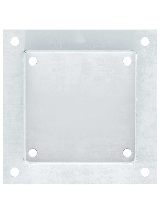 Pylväiden jalustat neliö 4 kpl hopea 141x141mm galvanoitu teräs