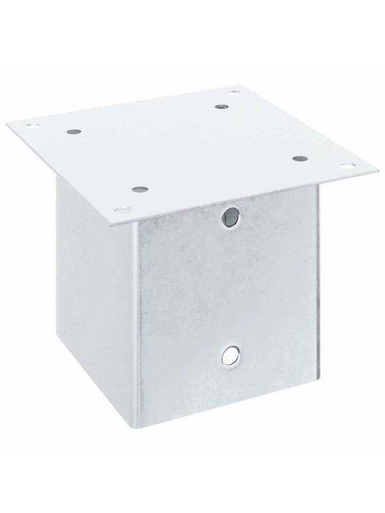Pylväiden jalustat neliö 12kpl hopea 141x141mm galvanoitu teräs