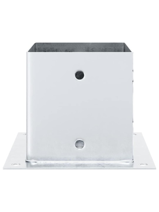 Pylväiden jalustat neliö 12kpl hopea 141x141mm galvanoitu teräs