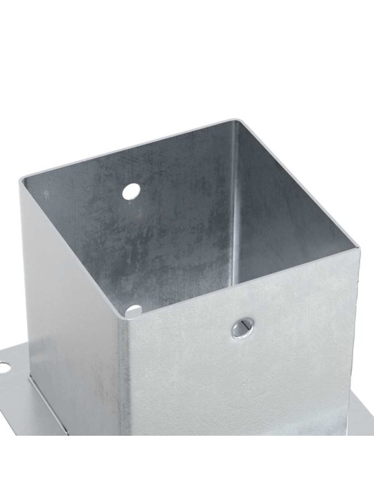 Pylväiden jalustat neliö 12kpl hopea 141x141mm galvanoitu teräs