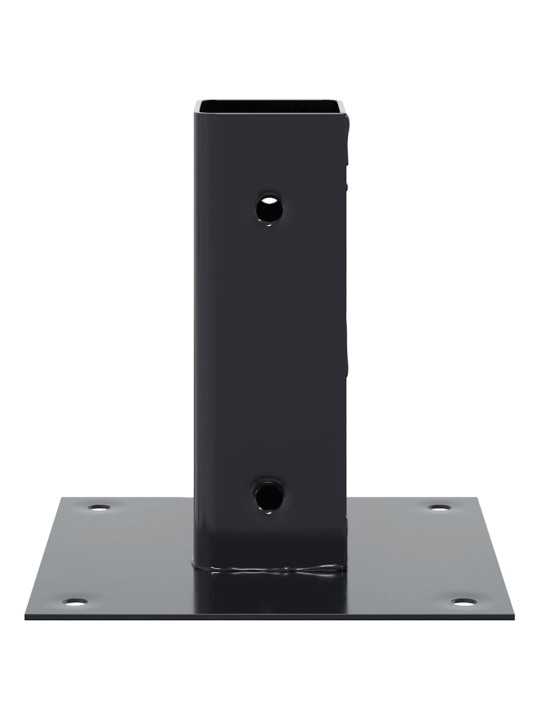 Pylväiden pohjat neliö 4 kpl 46x46 mm jauhemaalattu teräs