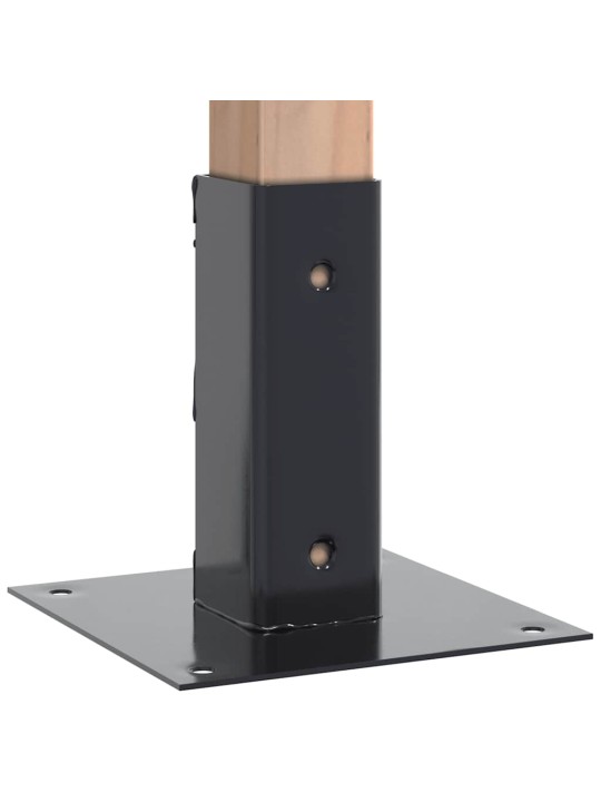 Pylväiden pohjat neliö 12 kpl 51x51 mm jauhemaalattu teräs