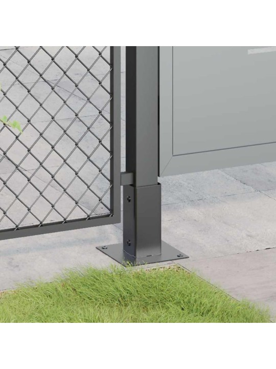 Pylväiden pohjat neliö 4 kpl 61x61 mm jauhemaalattu teräs