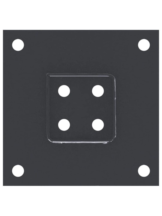 Pylväiden pohjat neliö 4 kpl 61x61 mm jauhemaalattu teräs