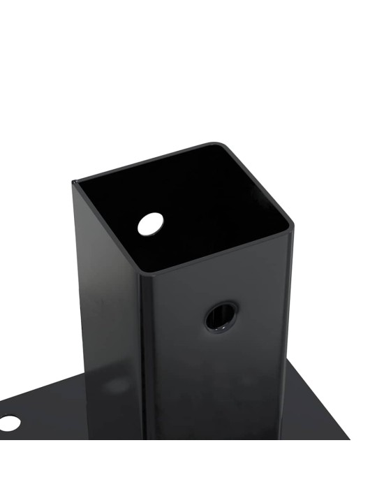 Pylväiden pohjat neliö 4 kpl 61x61 mm jauhemaalattu teräs