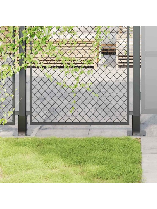 Pylväiden pohjat neliö 4 kpl 61x61 mm jauhemaalattu teräs