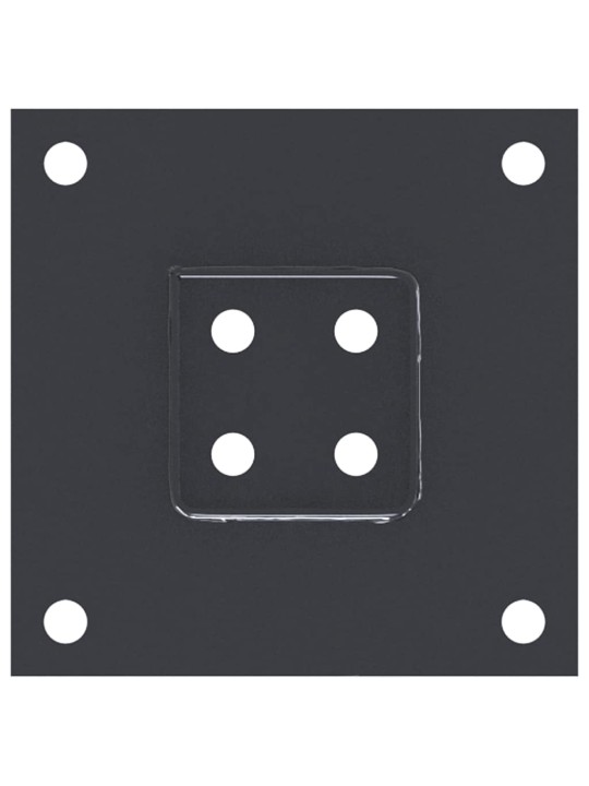Pylväiden pohjat neliö 12 kpl 61x61 mm jauhemaalattu teräs