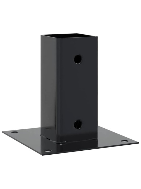 Pylväiden pohjat neliö 4 kpl 71x71 mm jauhemaalattu teräs