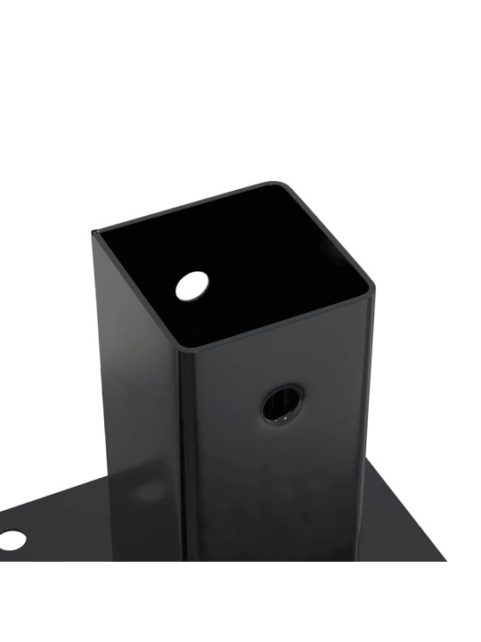 Pylväiden pohjat neliö 4 kpl 71x71 mm jauhemaalattu teräs