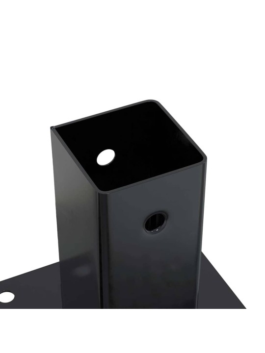 Pylväiden pohjat neliö 12 kpl 71x71 mm jauhemaalattu teräs